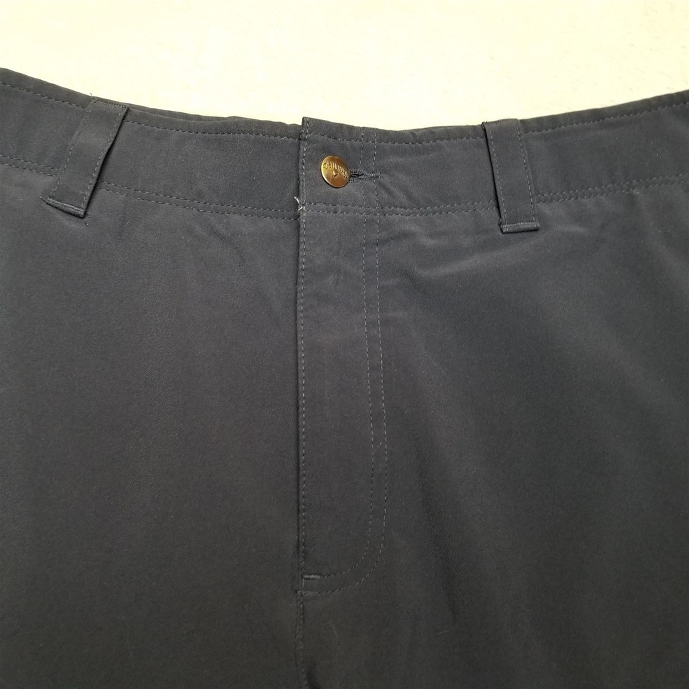 Callaway Shorts Mens 34x10 Black Flat Front Chino Performance Golf Activewear - Picture 2 of 11